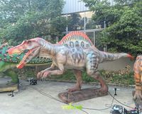 Modèle de dinosaure animatronique réaliste Spinosaurus, dinosaure hyper dynamique pour parc d'aventure, jardin, extérieur