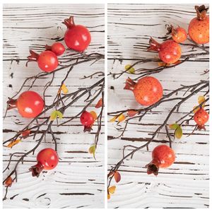 Branche de grenade artificielle CallaFloral, rouge orangé, en mousse, pour décoration de mariage, artisanat, 120 cm - Product Image 3