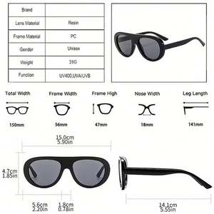 Gafas de Sol Ovaladas Vintage 2025 con Logotipo Personalizado para Hombre, Protección UV400, Montura Grande con Diseño de Leopardo, Gafas de Sol de Piloto para Mujer - Product Image 5