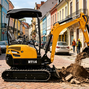 Produits les plus vendus : Mini-excavatrice sur chenilles HT16, homologuée CE, bulldozer à 3 voies, fonctionnement flexible pour routes municipales - Product Image 1