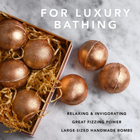 Ensemble de bombes de bain bio de luxe avec logo personnalisé, or 24 carats, emballage en boîte avec paillettes, OEM/ODM pour usage domestique et spa