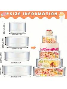 Juego <span class=keywords><strong>de</strong></span> 4 Soportes Acrílicos Transparentes para <span class=keywords><strong>Pastel</strong></span>, Cilindros Elevadores para Exhibición, Cajas Decorativas para Pasteles <span class=keywords><strong>de</strong></span> <span class=keywords><strong>Boda</strong></span>, Cumpleaños y Fiestas - Product Image 2