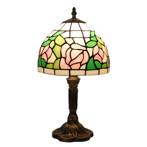 Lightslighting Lámpara <span class=keywords><strong>de</strong></span> mesa <span class=keywords><strong>de</strong></span> estilo tulipán <span class=keywords><strong>de</strong></span> vidrieras europeas <span class=keywords><strong>de</strong></span> 8 pulgadas - Product Image 4