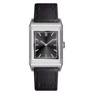 Reloj de Mujer 2025 con Caja Cuadrada Reversible, Correa de Cuero Genuino Marrón Unisex, Cristal de Zafiro, Resistente al Agua 50M, Reloj de Moda - Product Image 1