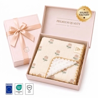 Manta de Bebé Reversible de Algodón Suave con Diseño de Puntos Minky, 300 Hilos, para Todas las Estaciones, con Dibujos Animados, Regalo para Recién Nacidos, Personalizable