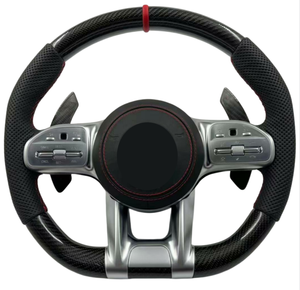 Volante Deportivo AMG de Fibra de Carbono y Cuero para <span class=keywords><strong>Mercedes</strong></span> Benz C <span class=keywords><strong>E</strong></span> S G GLE GLS GLC CLS W213 W222 W205 C63, Edición Nueva Mejorada - Product Image 6