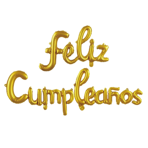 Palloncini in Lamina d'Oro Metallizzata 'Party Love Feliz Cumpleaos' 44X63CM 36X164CM, Decorazioni per Feste di Compleanno - Product Image 3