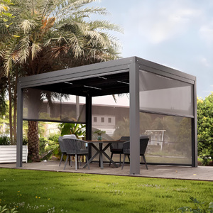 <span class=keywords><strong>Petit</strong></span> pavillon de <span class=keywords><strong>jardin</strong></span> à télécommande automatique Pergolas d'extérieur en aluminium Gazebos Abris en PVC étanche - Product Image 2