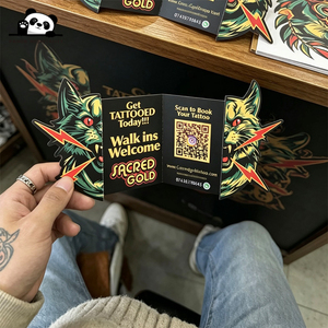 บัตรโค้ด QR สำหรับร้านสักลาย รูปทรงพิเศษ พับได้ โปรโมชั่น 2026 Tattoo <span class=keywords><strong>Flash</strong></span>  สำหรับธุรกิจร้านสัก - Product Image 1
