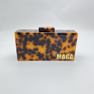 Personalizado tartaruga Shell bolsa Cheetah saco acrílico caixa embreagem - Product Image 3