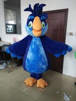 Costume de mascotte en peluche personnalisable en forme de perroquet bleu pour adultes unisexe, idéal pour les fêtes de Noël