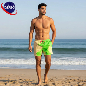 Shorts de bain thermochromiques QZFSO personnalisés avec logo, tissu sensible à la température, changement de couleur, pour la plage - Product Image 3