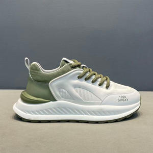 European Station <b>Men's</b> Spring Breathable Mesh Sports Youth Running Stylish Casual Thick-Topped Ashgan Old <b>Man</b> Trendy Shoes - Product Image 1