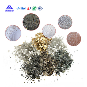 Monochromes Mischfarben-Epoxidharzboden mit Glimmerflocken-Musterbeschichtung, Verbundmaterial Muskovit-Epoxidharzflocken-Chips, Marmorähnlich - Product Image 3