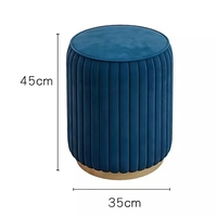 Tabouret de Dressing Rond en Flanelle au Design Moderne Vente en Gros d'Usine de Maquillage pour Chambre à Coucher de Luxe