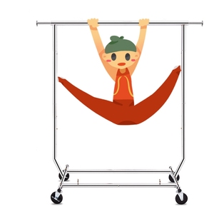 Gran oferta, estante de almacenamiento de abrigos de hierro pesado y Metal ajustable, estante <span class=keywords><strong>colgante</strong></span> extensible plegable con ruedas para almacenamiento de ropa - Product Image 1