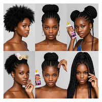 SLAYING LOLLI CustomizeLogo Beurre de Karité Huile de Ricin Perruque Kit de Soins Produits Laisser en Conditionneur Hydratation Instantanée Sans Rinçage