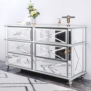 ross dress for less lexington kentucky Amerlife Kino 5-Drawers Dresser High Gloss Lift Top Inside Mirror Bedroom Storage Dresser main image 1