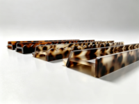 Support et poussoir de mahjong en acrylique premium de 20 pouces et 6 mm, ensemble de 4 aimants, motif écaille de tortue ambre, compatible avec toutes les tuiles de mahjong américain