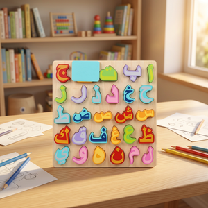 Cube de puzzle <span class=keywords><strong>en</strong></span> bois Montessori éducatif 3D alphabet <span class=keywords><strong>arabe</strong></span> pour les enfants de 2 à 4 ans et de 5 à 7 ans, jouets unisexes pour enfants - Product Image 4