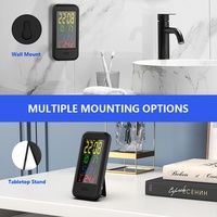 Jam Alarm Digital Lcd multifungsi, jam dinding untuk orang tua, jam temperatur kalender Lcd