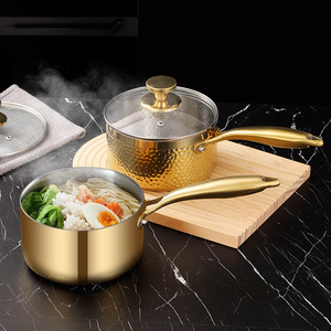 Conjuntos De Panelas De Luxo De Fábrica Pote Com Tampa De Vidro Utensílios De Cozinha Conjunto De Panelas De Aço Inoxidável De 5 Camadas - Product Image 4