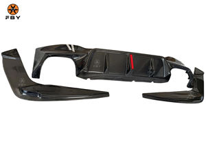 3 डी शैली की अगुवाई में कार्बन फाइबर रियर बम्पर डिफ्यूज़र 5 श्रृंखला g30 f90 m5 2020 + उच्च गुणवत्ता वाले कार्बन फाइबर फ्रंट लिप बॉडी किट - Product Image 4