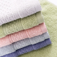 Serviette de Bain Premium Macaron Pastel 100% Coton Motif Chevron Dobby Très Absorbante Douce au Toucher pour Décoration Intérieure de Luxe