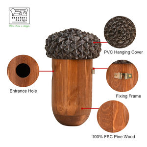 Esschert Ontwerp 100% Grenen Hout + Pvc Afgewerkte Houten Vogelhuisjes Groothandel Vogel Huis Acorn Houten Vogelhuisje - Product Image 5