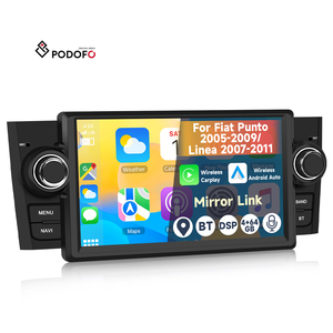 Autoradio Podofo 2 Din Android da 7" 4+64G con Carplay Wireless/Android Auto, GPS/Wifi per <span class=keywords><strong>Fiat</strong></span> Punto 2005-2009/<span class=keywords><strong>Linea</strong></span> 2007-2011 - Product Image 1