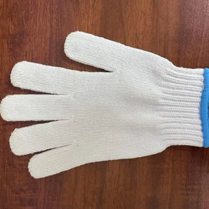 Gants de sécurité durables, résistants à l'usure, respirants, antidérapants et anti-coupure, CVC 80% coton + 20% polyester, 450g-1000g/doz, à bas prix - Product Image 1