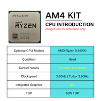 Set Kombo Gaming AMD Ryzen 5 2400G B450 Micro-ATX Baru dengan 2X DDR4 XMP DIMM M.2 NVME SSD SATA3.0 USB3.0 Motherboard B450