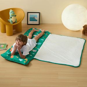 Extra Large Soft Roll-Up <b>Kids</b> Sleeping Bag with Removable <b>Pillow</b> & Minky Blanket for Kindergarten - Product Image 1