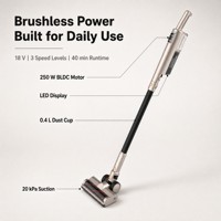 Aspirateur sans fil V20 250W 20Kpa, aspirateur à main cyclonique sans fil avec filtre HEPA et sac pour la maison, l'hôtel, l'appartement, les poils d'animaux, aspirateur à batterie