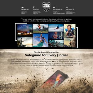Téléphone robuste <span class=keywords><strong>Ulefone</strong></span> <span class=keywords><strong>Armor</strong></span> <span class=keywords><strong>X10</strong></span> <span class=keywords><strong>Pro</strong></span> de marque chinoise, 4 Go + 64 Go, déverrouillage facial, écran 5,45 pouces, Android 11, téléphones mobiles, smartphone Android - Product Image 5