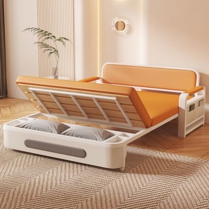 Convertible Foldable Modern Multi-Function Metal &amp; Fabric <strong>Sofa</strong> <strong>Bed</strong> <strong>with</strong> <strong>Storage</strong> for Small Apartments Living Room Bedroom - Product Image 6