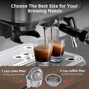 Cafetera Eléctrica Portátil, Máquina de Espresso de 20 Bares, Espumador de Leche, Cafetera Doble Independiente para Espresso - Product Image 2