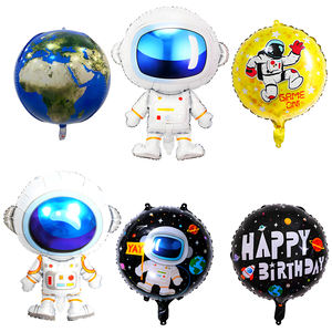 Decoración Personalizada para Fiesta de Cumpleaños Infantil con Temática Espacial, Globo de Aluminio con Diseño de Mono, Cohete y Astronauta de Dibujos Animados - Product Image 2