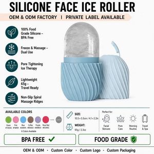 LA Custom Logo Reusable Silicone Facial <b>Ice</b> <b>Roller</b> Mold <b>Face</b> Cooling <b>Ice</b> Cube Tray Pore Tightening Skincare OEM ODM - Product Image 1
