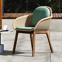 Ensemble de meubles de jardin en teck pour café en plein air, table et chaises pour café-thé, meubles de salle à manger pour extérieur
