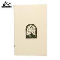 Reliure à 9 anneaux en cuir PU de style couverture de livre, A5/A4, logo et impression personnalisés, couverture de menu pour restaurants et bars
