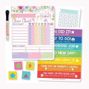 Custom Erase Responsibility Table Magnetic Refrigerator English Kids Educational Learning Reward Chart