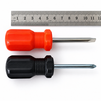 Tournevis cruciforme court, tige en acier au carbone 45, manche en plastique PP, 100 mm, outil de réparation manuel pour appareils électroniques