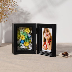 Thiết kế mới tùy chỉnh bán buôn 5*7 gỗ trắng 3D sâu tự làm bảo quản hoa tươi bóng hộp hình ảnh khung - Product Image 6