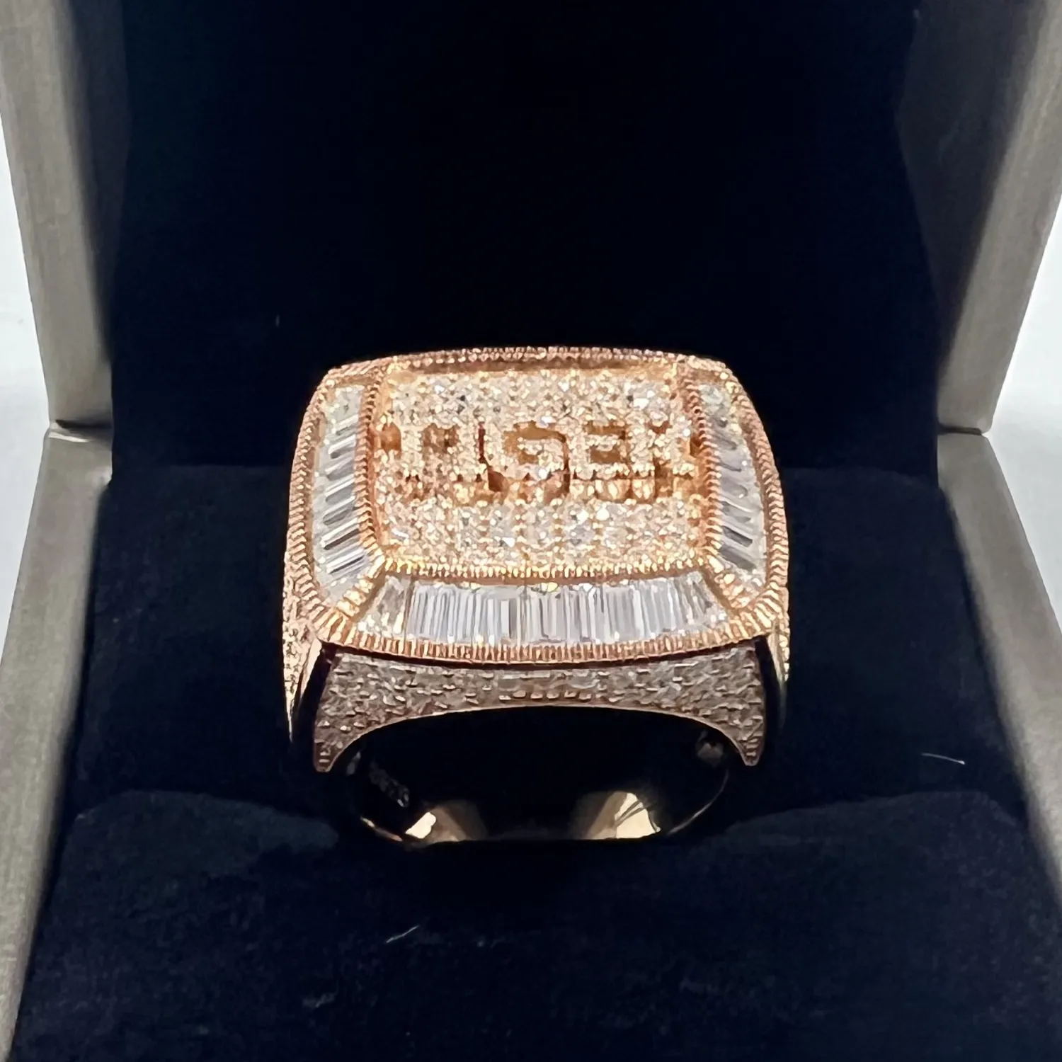 925 Sterlingsilber 18K Gold plattiert eiskräutlich VVS Moissanit Diamant Hip Hop feiner Schmuck Ring