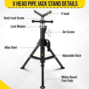 Portable 3Ton V-Head <strong>Jack</strong> <strong>Stand</strong> Folding <strong>Pipe</strong> <strong>Stand</strong> - Product Image 3
