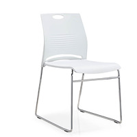 Chaises de conférence empilables en plastique sans accoudoirs, avec structure métallique ergonomique, pour bureaux et salles d'attente commerciales