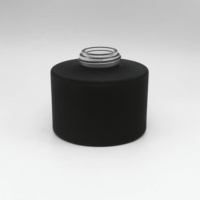 HONGYU 200ml bouteille de diffuseur d'arôme en verre rond avec bâtonnets de roseau joint de bouchon à vis noir pour vaporisateurs d'ambiance bouteilles en verre en gros