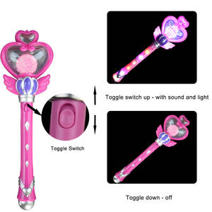 هدايا الأطفال بالجملة تضيء عصا القلب أدى متوهجة عصا الأميرة الدوار تضيء السحر خرافية القلب عصا الدوار - Product Image 4