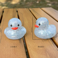 Canard en caoutchouc pour le bain des enfants, jouet flottant pour piscine, jouet personnalisé avec logo imprimé, canard jaune à paillettes colorées et sonore